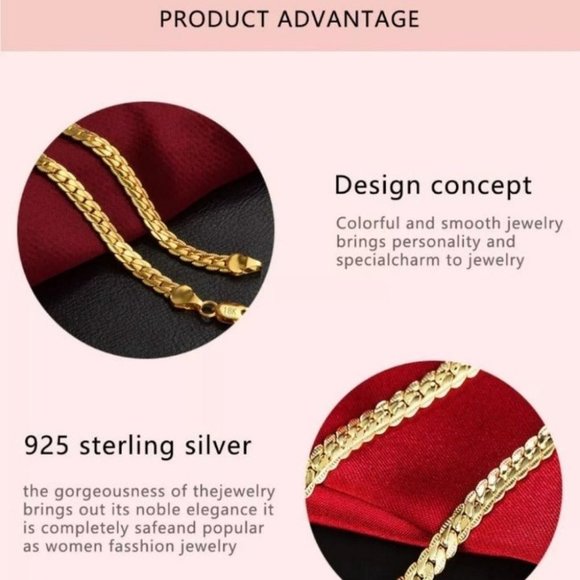 new Gold filled  5MM snake unisex Necklace - Picture 6 of 7